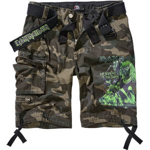 Iron Maiden - Cargoshort - Zwart - 100% Katoen - Inclusief Bedrukte Riem