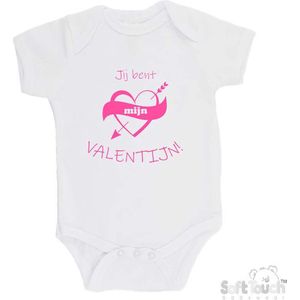 100% katoenen Romper ""Jij bent mijn valentijn!"" Meisjes Katoen Wit/roze Maat 62/68