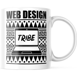 Mok met tekst: Web design tribe | Webontwikkelaar Mok | Webdeveloper Mok | Webdesigner Mok | Grappige Cadeaus | Grappige mok | Koffiemok | Koffiebeker | Theemok | Theebeker