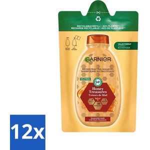 Garnier - Loving Blends - Shampoo Refill - Honing Goud - Beschadigd & Breekbaar Haar - 250 ml - Voordeelverpakking - 12 stuks