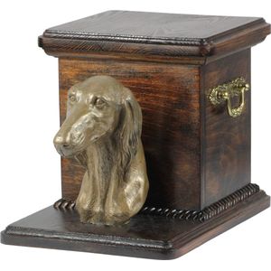 Elegante urn hond voor hondenas met beeldje van Saluki, Perzische Greyhound en meer