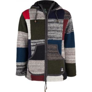 Gebreid Wollen Heren/Uni Vest van Schapenwol met Polyester Fleece voering en afneembare capuchon - SHAKALOHA - M Patch ZH CafeMulti XXL