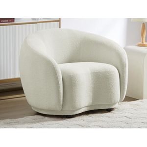 PASCAL MORABITO Fauteuil in ivoorwit bouclé BOVANA van Pascal Morabito L 110 cm x H 70 cm x D 90 cm