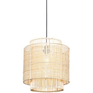 QAZQA maiken - Oosterse Hanglamp - 1 lichts - Ø 34 cm - Naturel - Woonkamer | Slaapkamer | Keuken