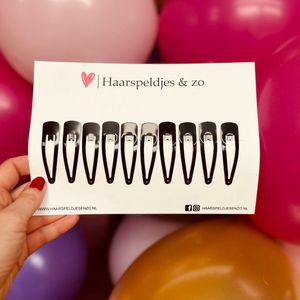 Haarspeldjes basic - zwart - 6 cm