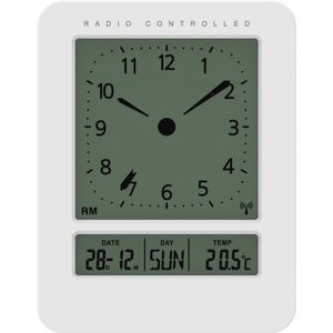 Radiografisch bestuurbare wekker met digitale wijzerplaat en snooze-functie