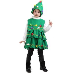 Allecto Plus - Meisjes Kerstboom Jurk Kostuum met Accessoires - Kerstboom Hoed en Jurk - Kerstmis Cosplay Jurk Up voor Voorstelling - Feestelijke Kleding