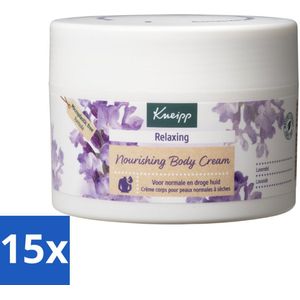15 x Kneipp - Body crème - Relaxing - Lavendel - Rustgevende geur - 200 ml - Kneipp Bodycrème Relaxing Lavendel - Lavendel Crème - Rustgevende Crème - Bodycrème Voor Ontspanning - Huidverzorging