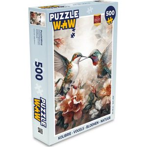 Puzzel Kolibrie - Vogels - Bloemen - Natuur - Legpuzzel - Puzzel 500 stukjes