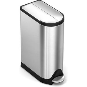 Simplehuman - Prullenbak Butterfly 18 liter - Roestvast Staal - Zilver