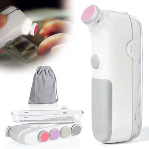 Verlichte elektrische nagelvijl voor pasgeborenen - geluidsarm, eenvoudig in gebruik - 5 slijpkoppen