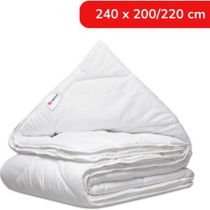 alpina Dekbed 240x200/220 cm - 4 Seizoenen Dekbed 2 Persoons - Machine Wasbaar bij 40 Graden - Sneldrogend en Ademend Materiaal - Zomer- en Winterdekbed - Polyester - Wit