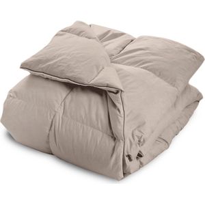 Zelesta® Wonderbed Cotton Down Taupe 140x200cm - Dekbed zonder overtrek - 30 dagen proefslapen - Wasbaar hoesloos dekbed - EcoCloud vulling - Donsdekbed - Bedrukt dekbed - All year zomerdekbed & winterdekbed