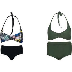 Set van 2 bikini hipster broekje en haltertopje Angel's flower/ Groen 140-146