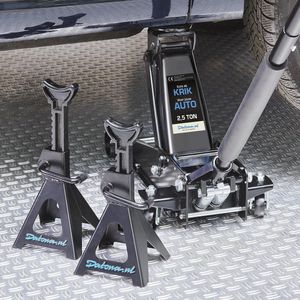 Datona® Hydraulische autokrik - 2,5 ton + assteunen set 3 ton per stuk - Zwart