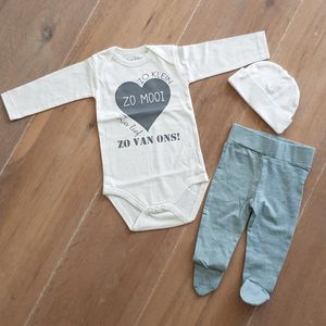 Newborn Baby Kleding Set tekst - Jongens en Meisjes Romper - Kraamcadeau - Babyshower Cadeau - 4-6 Maanden