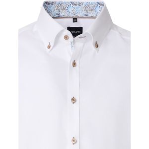 Wit Venti Overhemd Button Down Boord Met Motief Body Fit - XXL
