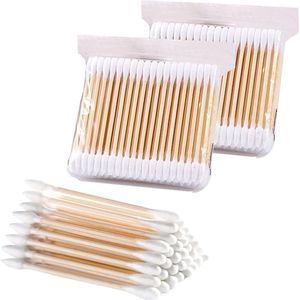 EGoods - Bamboe Wattenstaafjes 200 stuks voor make-up en oorreiniging, duurzaam en biologisch afbreekbaar