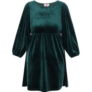 MYMO - Jurk - Donkergroen - Fluweel/Nicky Velours - Kort/mini