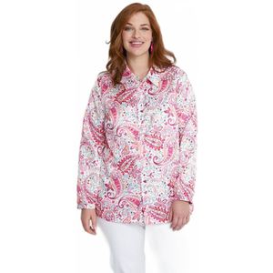 Lange rechte satijnen blouse met knoopsluiting