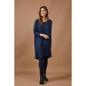 DIDI Dames Easy loose dress 3/4 sleeves - donkerblauw maat 36