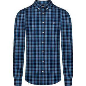 Hackett London - Overhemd - Heren - blauw/zwart geruit maat L