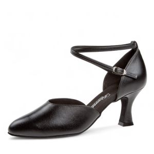 Dames Dansschoenen met Gesloten Voorkant - Diamant 058 - 080 - 034 - Stabiele hak van 6,5cm - Flexibele suède zool - Gekruiste enkelbandjes - Verstelbare druksluiting - Ballroom, Stijldansen, Tango - Diamant - Zwart - 37