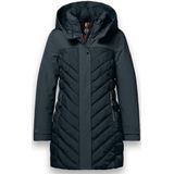 District - ST MORITZ - Damesjas - Pine Green - Lange Materiaalmix met Gestept Front