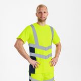 F. Engel 9544 - Safety T-Shirt SS - Geel/Blauw - Hi-Vis T-shirt