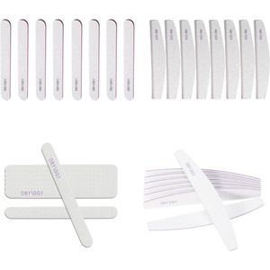 16 stuks nagelvijlen 100-180 grit dubbelzijdig - professioneel en herbruikbaar