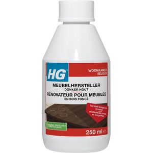 1 x HG Meubelhersteller Donker Hout 250 ml - Meubelhersteller - Houtverf - Meubels Schoonmaken - Krassen Verwijderen - Vlekken Verwijderen