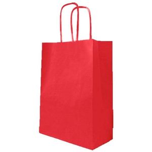10x Cadeauverpakking - Cadeau tasjes - Rood - Traktatie Uitdeel Bags papier - Uitdeel tasjes - Craft Gift Bags - 10stuks - Papierentasjes..
