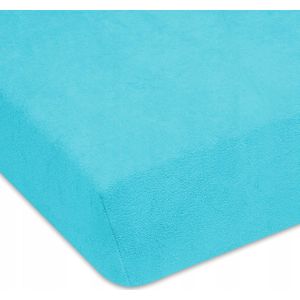 Turquoise Terry Hoeslaken met Elastiek - 100x200 cm