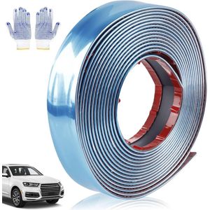 Verchroomde zelfklevende sierlijsten 5 m x 30 mm - Universele chroomsierlijst zijstrepen voor auto en carrosserie