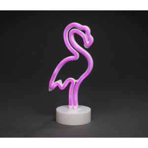 Konst Smide Roze Flamingo Licht Figuur op Batterijen met Timer 28 cm Hoog