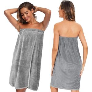 Badjas voor dames, saunahanddoek, saunakilt voor dames, met klittenbandsluiting, elastiek en tas, saunahanddoek, handdoekjurk, badstof, saunakilt, saunajurk, badponcho voor sauna, badkamer