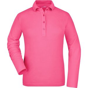 Roze stretch poloshirt voor dames XL