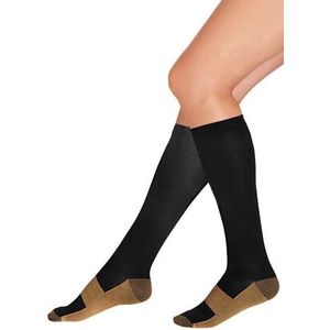 New Age Devi - 3 paar compressie sokken - Zwart/bruin - L/XL (maat 43-46) - Sokken