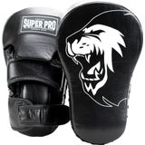 Super Pro Combat Gear Handmitts Long Curved Leder Zwart/Wit