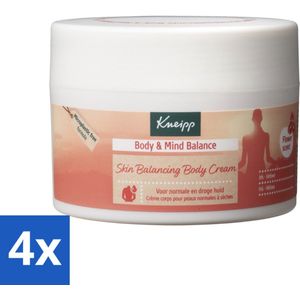 4 x Kneipp - Body crème - Body & Mind Balance - Iris & Vetiver - 200 ml - Lichaamscrème - Verzorging - Hydratatie - Iris - Vetiver