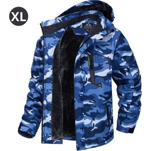 Livano Winterjas Voor Heren - Parka - Winter - Jas - Volwassen - Blauw/Camouflage - Maat L