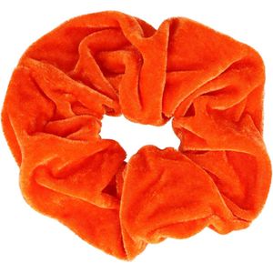 Haarsoires Haarelastiek Scrunchie – Basic – Velvet Stof – Warme Kleur Oranje - Haarkrinkel - Haar Elastiek met Stof - Zacht & Haarvriendelijk