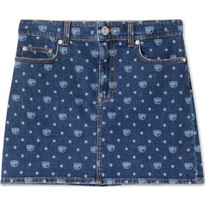 Chiara Ferragni • jeans mini rok met logo • maat W24