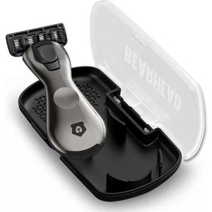 Hoofdscheermes voor Mannen - Scheermes voor Kaal Hoofd met Antislip Handvat - Makkelijk Schoon te Maken en Inclusief Reisetui