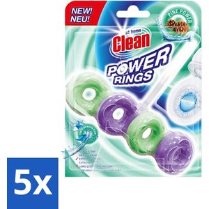 5 x At Home - Clean - Toiletblok - Power Rings - Pine Power - Extra Sterk - 1 Blok - Hygiëne Toilet - Schoon Toilet