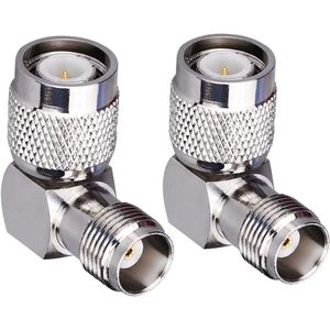 Antenne Coaxiale Adapter 90 Graden Haakse TNC Mannelijk naar TNC Vrouwelijk - 2 Stuks