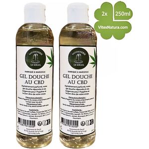 Marseille zeep | CBD cannabis | douche en badgel 3x250ml | Ambachtelijke zeep van Le Serail