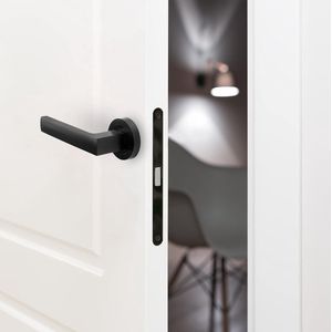 Deurkruk geborsteld aluminium / deurkruk WC - badkamerset | links en rechts deurbeslag voor toilet/badkamerdeuren deurklink van aluminium | chroom deurkrukgarnituur