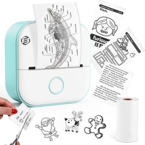Equivera Mini-Printer - Pocket Printer - Mobiele Fotoprinter - Draagbaar & Draadloos - Leerhulp & Notites