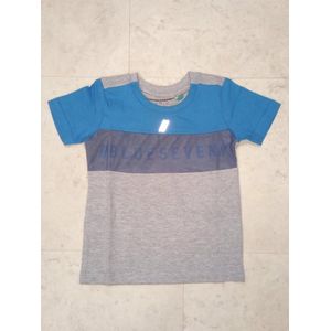 Blue Seven-Kids small Boys knitted T-shirt-Cyan Blue